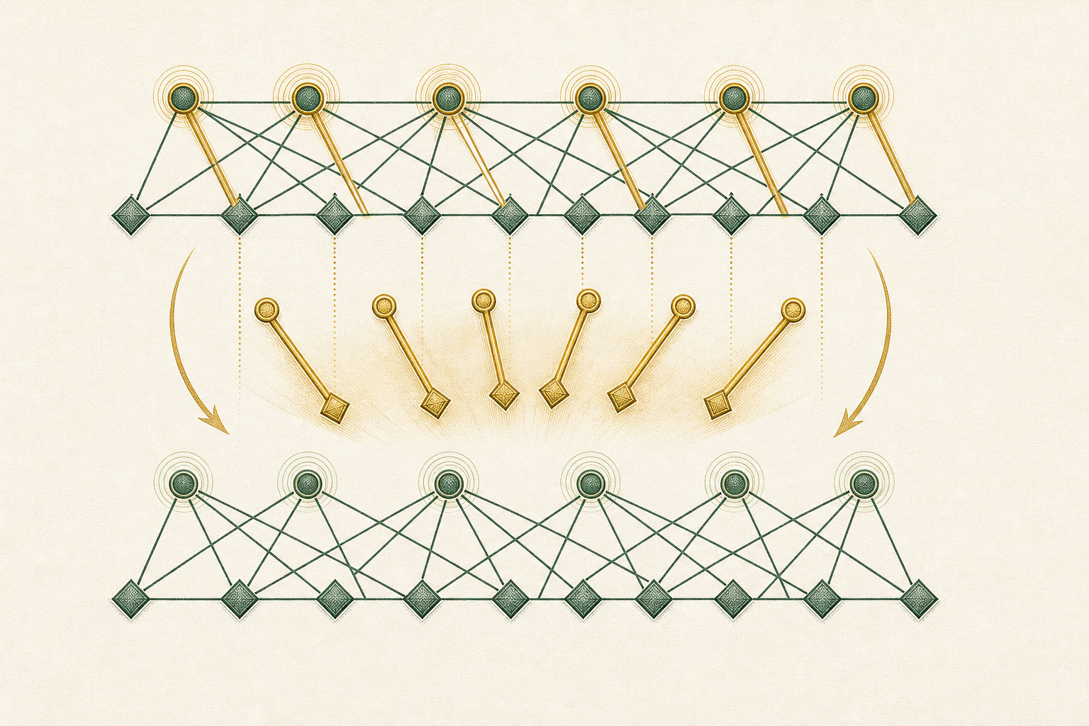 A representative bipartite graph before and after one highlighted matching is removed, with maximum degree reduced by one.